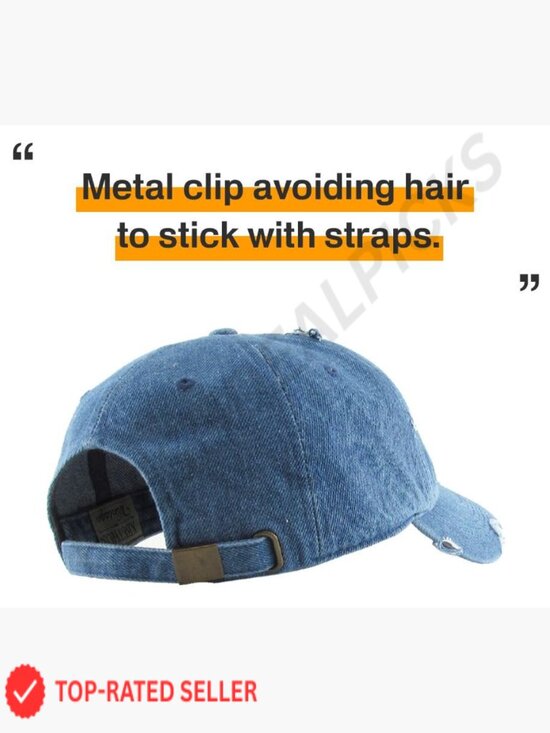 Vintage Washed Distressed Cotton Dad Hat Baseball Cap Adjustable Metal Buckle main image 3